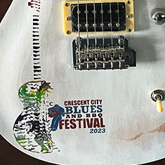 Crescent City Blues BBQ Festival 2023 Custom Painted Guitar